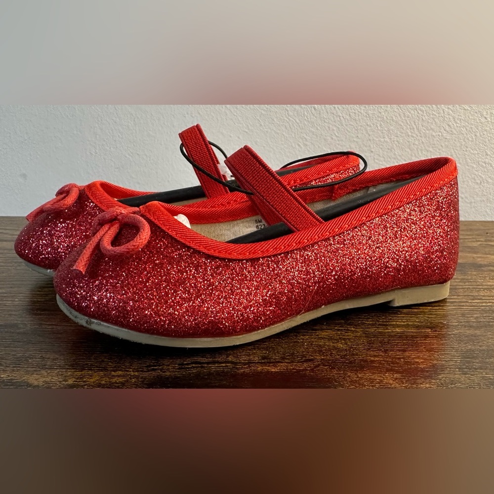 Thereabouts Toddler Girls Lil Lexi Red Glitter Ballet Flats NWT Multiple Sizes